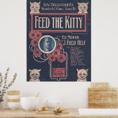 1918 FÜTTERTE DIE KITTY-Notenabdeckung Poster (Küche)