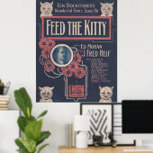 1918 FÜTTERTE DIE KITTY-Notenabdeckung Poster (Heimbüro)