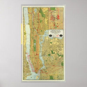 1918 New York Central Railroad Map Poster