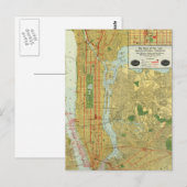 1918 New York Central Railroad Map Postkarte (Vorne/Hinten)