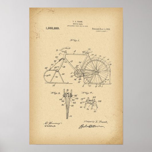 1918 Panzerfahrrad Poster (Vorne)