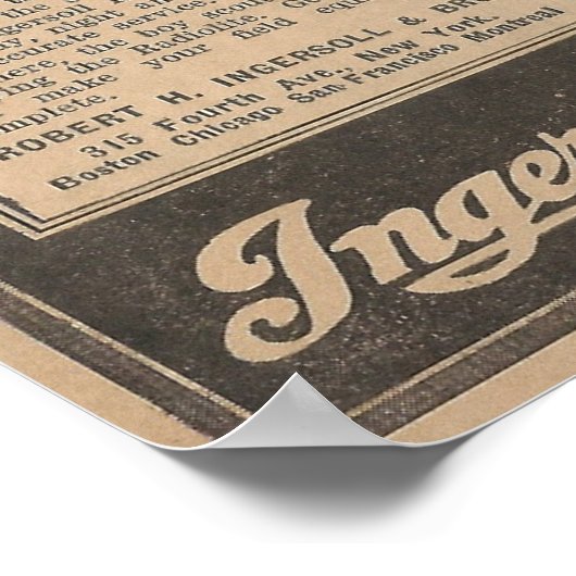 1918 Radium Watch Advertisement Poster (Ecke)