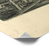 1918 Tulsa, Ok Birds Eye Panoramablick Karte Poster (Ecke)