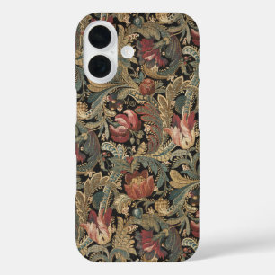 1918 Vintages, reichhaltiges Blumenband Brocade Da iPhone 16 Hülle