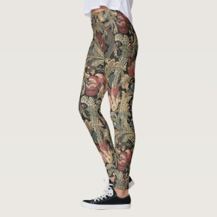 1918 Vintages, reichhaltiges Blumenband Brocade Da Leggings