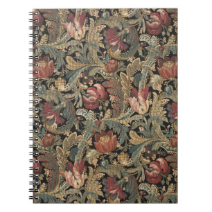 1918 Vintages, reichhaltiges Blumenband Brocade Da Notizblock