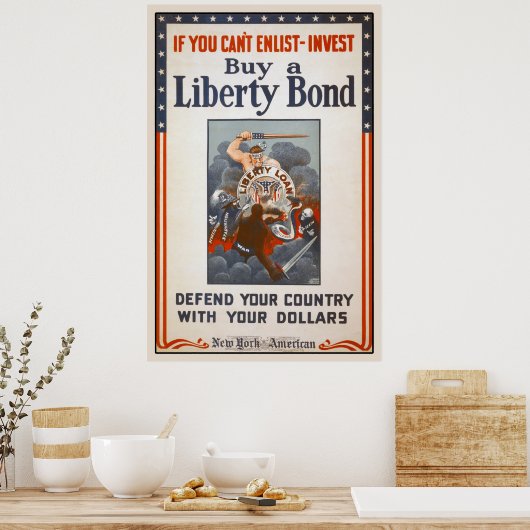 1918 World War I Liberty Bond Poster (Küche)