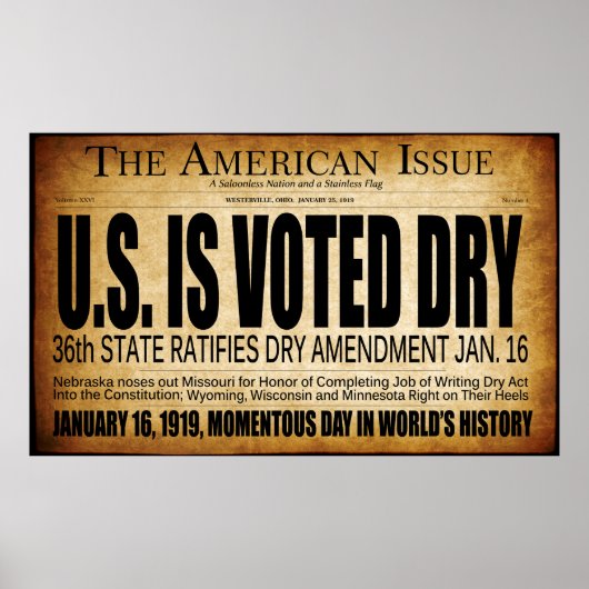 1919 BEGINNT DAS VERBOT DER TROCKENERIE! LEITLINIE POSTER (Vorne)