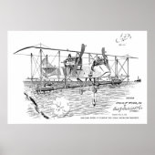 1919 Biplane Bomber Patent Art Zeichnend Print Poster (Vorne)