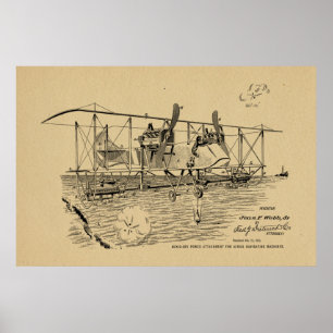 1919 Biplane Bomber Patent Art Zeichnend Print Poster