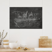 1919 Biplane Bomber Patent Art Zeichnend Print Poster (Küche)