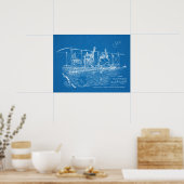 1919 Biplane-Flugzeug-Patent Art Zeichnend Print Poster (Küche)