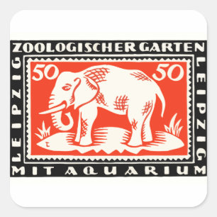 1919 Deutschland Leipzig Zoo Notgeld Banknote Quadratischer Aufkleber