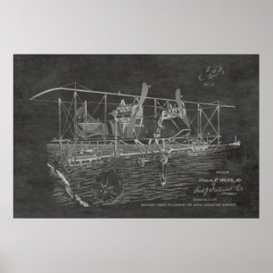 1919 Doppeldecker-Bomber-Patentkunstzeichnung Druc Poster