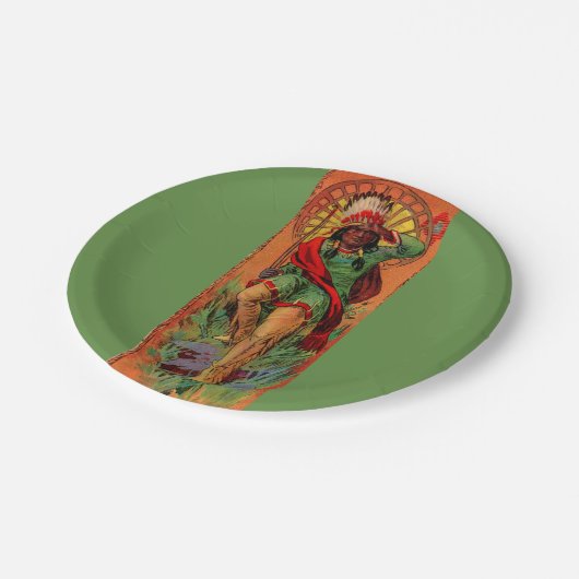 1919 Eingeboren-Ureinwohnerillustration Pappteller (Schrägansicht)