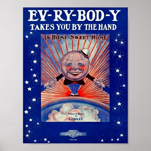 1919 Ev-Ry-Bod-Y bringt Sie mit der Handschrift Poster (Vorne)