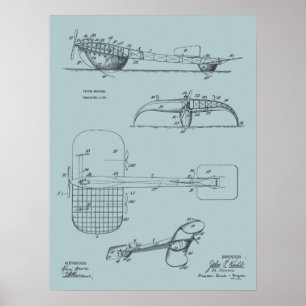 1919 Flugmaschinen-Seepatent-Zeichnungsdruck Poster