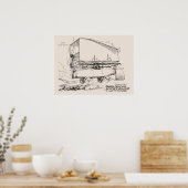 1919 Flying Car Airship Patent Art Zeichnend Print Poster (Küche)