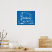 1919 Luftschiff Fliegender Autopatent Kunst Zeichn Poster (Küche)