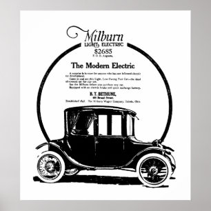 1919 Milburn Electric Car Vintage und Print Poster