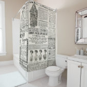 1919 Paris Fashion: Antique Newspaper Page Duschvorhang (Beispiel)