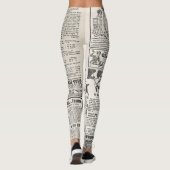 1919 Paris Fashion: Antique Newspaper Page Leggings (Rückseite)