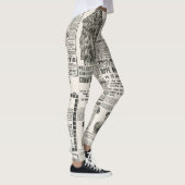 1919 Paris Fashion: Antique Newspaper Page Leggings (Rechts)