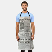 1919 Paris Fashion: Antique Newspaper Page Schürze (Getragen)