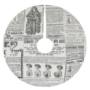 1919 Paris Mode: Antike Zeitungsseite Polyester Weihnachtsbaumdecke