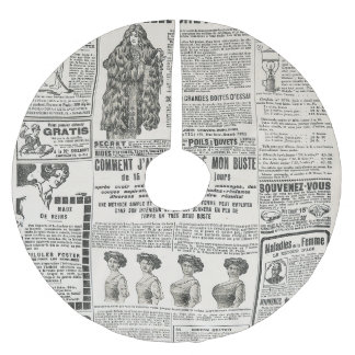 1919 Paris Mode: Antike Zeitungsseite Polyester Weihnachtsbaumdecke