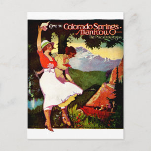 1919 Pikes Peak Colorado Poster Postkarte