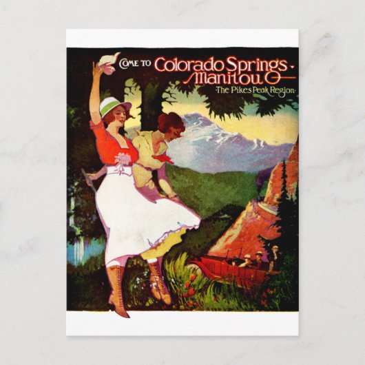 1919 Pikes Peak Colorado Poster Postkarte (Vorderseite)