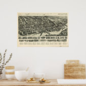 1919 Shelton CT Birds Eye Panorama Karte Poster (Küche)