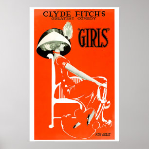 1919 Stummfilm 'Girls' Filmplakat Vintage Poster
