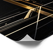 1920 Art Deco Geometric gold Frame Schwarz-weiß Poster (Ecke)