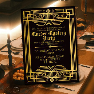 1920 Art Deco Mord-Mystery-Geburtstagsfeier Einladung