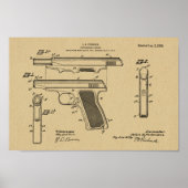 1920 Automatisches Schusswaffenpatent Zeichnend Pr Poster (Vorne)