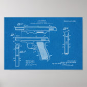 1920 Automatisches Schusswaffenpatent Zeichnend Pr Poster (Vorne)