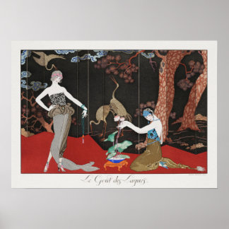 1920 Barbier Art Deco Französisch Mode Illustratio Poster