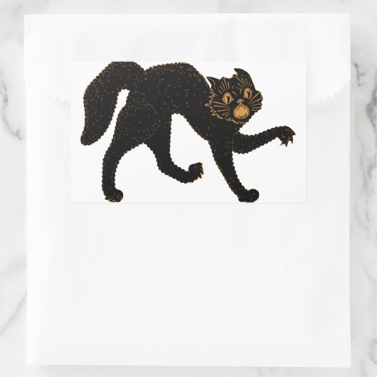 1920 Beängstigende Schwarze Katze Rechteckiger Aufkleber (Tasche)