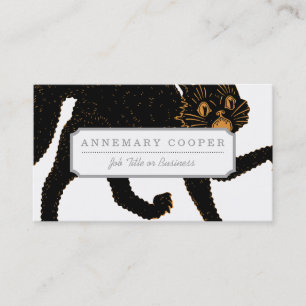 1920 beängstigende schwarze Katze Visitenkarte