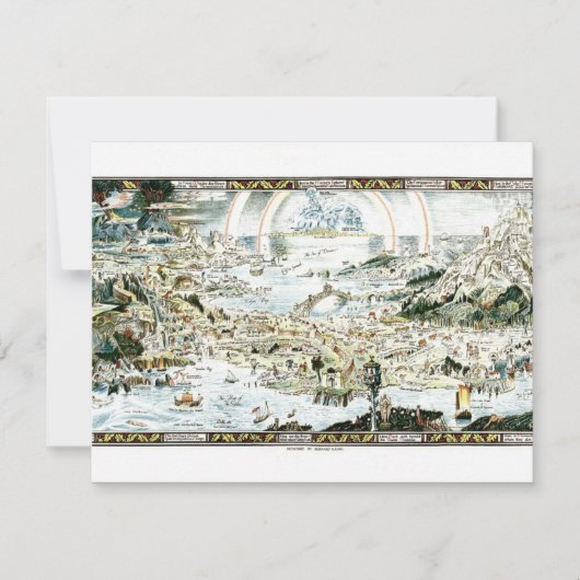 1920 Classic Fairyland Imaginary Map Einladung (Vorderseite)