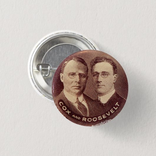 1920 Cox/Roosevelt Reproduktion Button (Vorne & Hinten)