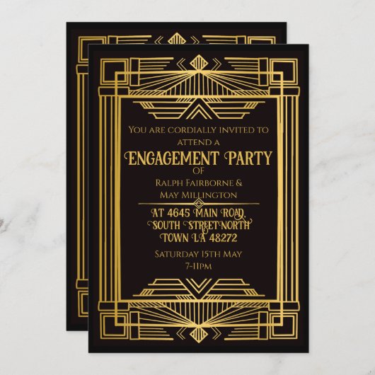 1920 Deko Mord Mystery Geburtstag Einladung (Vorne/Hinten)