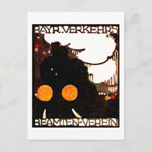 1920 Eisenbahnplakat Postkarte