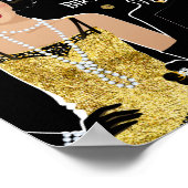 1920 flapper girl Begrüßungszeichen Poster (Ecke)