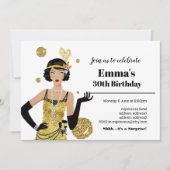 1920 Flapper Girl Einladung, Geburtstag Gatsby Einladung (Vorderseite)
