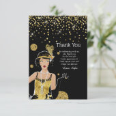 1920 Flapper Girl Gatsby , Art Deco Dankeskarte (Stehend Vorderseite)