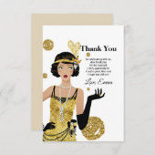 1920 Flapper Girl Gatsby , Art Deco Einladung (Vorne/Hinten)
