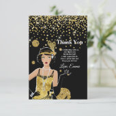 1920 Flapper Girl Gatsby , Art Deco Einladung (Stehend Vorderseite)